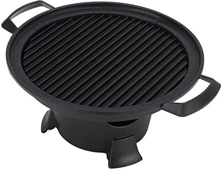 Gril à Charbon Portable, Petit Gril Extérieur en Aluminium moulé Sous Pression, Gril à Charbon d'intérieur avec Poêle Antiadhésive pour Pique-nique en Plein Air et Camping