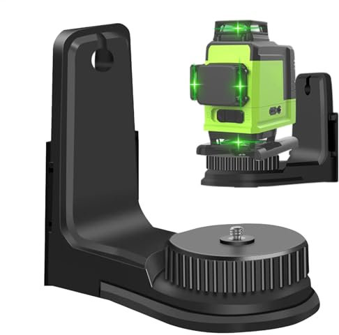 Laserr Levels - Nivel láser verde | Herramienta de nivelación láser giratoria de 360 grados | Soporte de nivelación multifuncional en de L de 1/4 pulgadas con imán para atraer | Soporte de