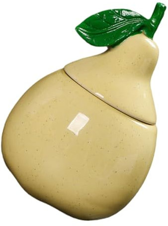 LIFKOME Lata de té de recipiente dulce paso azúcar forma tapa estaño boticario con frasco hermético bote de café frasco decorativo almacenamiento de cafe jarra de té cerámica Beige