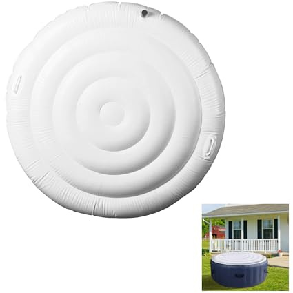 Gugxiom 140 mm Aufblasbarer Deckel, Faltbarer Deckel, Energiesparend, Staubdicht, Aufblasbarer Deckel für Alle Runden Whirlpools für 4 Personen