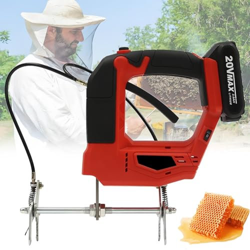 DRFGHK Apiculteur Électrique, Pince pour Cadre D'apiculture Secoueur Électrique Portable 2 Piles Outil D'apiculteur sans Fil La Récolte du Miel L'inspection et Le Remplacement des Rayons,Red-110V