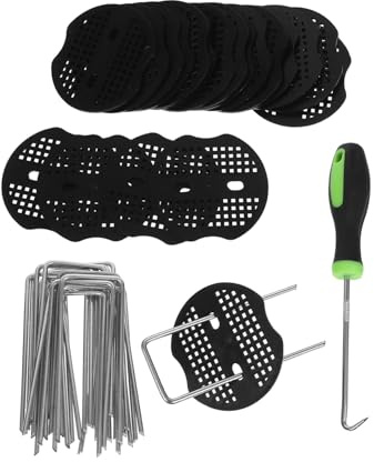 Toyvian Piquets De Jardin u Galvanisés Kit Agrafes pour Aménagement Paysager Agrafes De Jardin avec Crochet De Fixation Piquets pour Gazon Artificiel Et Couvre-Sol