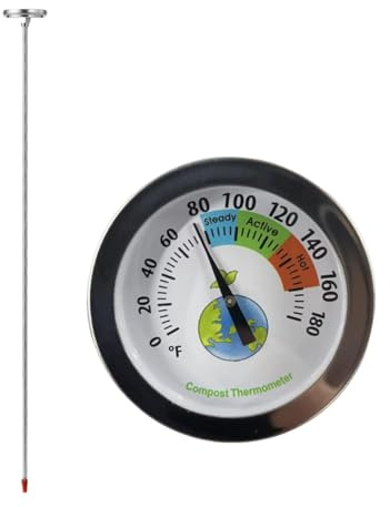 MotiveTech Thermomètre de Sol pour Compost, Plantes, Pelouse Professionnelle, Cadran de