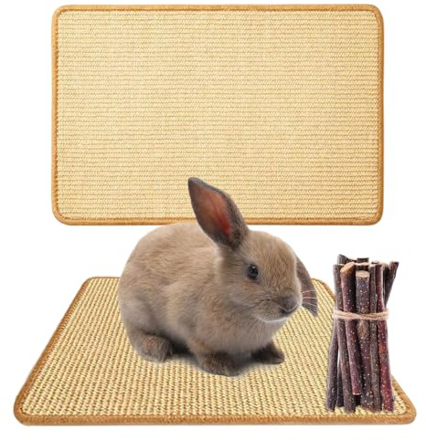 Alfombrilla para Conejos, Almohadilla Natural para Conejitos, Cuidado de Uñas y Dientes, Alfombrillas para Jaulas de Conejos, Juguetes para Masticar（20 * 40cm）