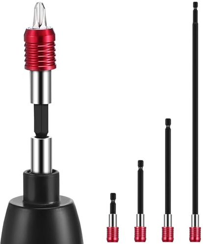 Homoyoyo 4pcs 1/4 Hex Drill Bit Extension Rod Set 6cm 10cm 15cm 30cm Impact Driver Bit Holder and Shank Adapter for Screwdriver and Drill Extension