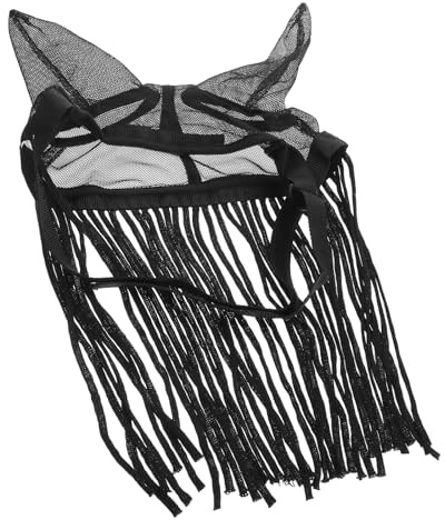 WOONEKY Maschera Facile Poliestere Orecchie e Cavalli per Antimosche con Smontare Nero Resistente All'abrasione da Installare Attivi in Ogni Condizione