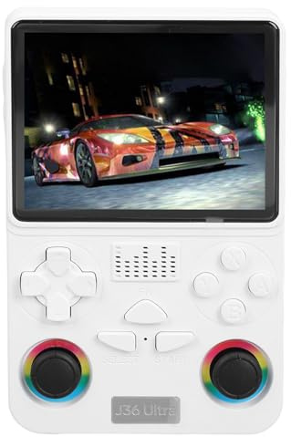 TIKATARER Console di Gioco retrò Incorporata da 64 GB, Console di Gioco Portatile con Schermo da 4 Pollici, di Combattimento in Rete WiFi con Batteria da 3000 MAh, Ideale per Viaggi e (WHITE)