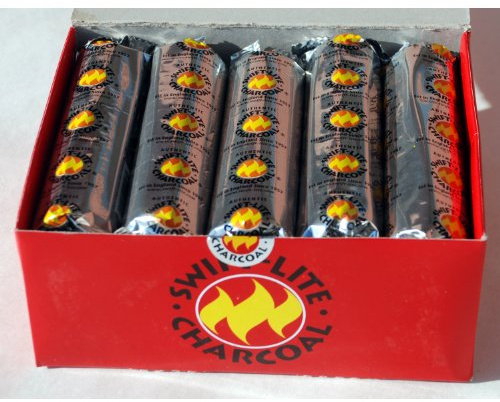 Incense Swift Lite Charcoal - 33mm - Silver Foil Wrapped - 10 Tablets Per Roll