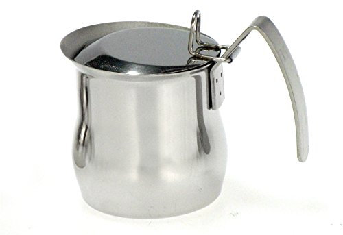 ASTESANI 8005773201038 Bricco Acciaio Inox Bombato con Coperchio Tazzine 3 Colazione, Inossidabile, Multicolore