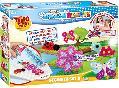 CRAZE SPLASH BEADYS Perles à coller Kit débutants avec perles à repasser sans repassage Atelier créatif enfant 15308