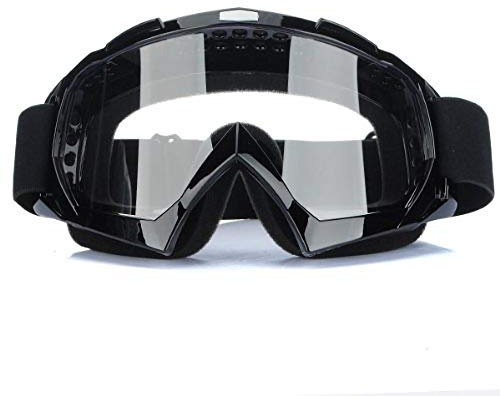 Jzhen Gafas Protectoras Moto Ajustable, Negro