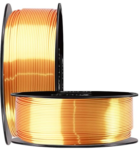 TTYT3D 3D-Drucker, 1,75 mm, Pla-Filament, 1 kg, Spule, hohe Durchmessergenauigkeit, weit kompatibel, 1 kg/Spule, Seide, Gold