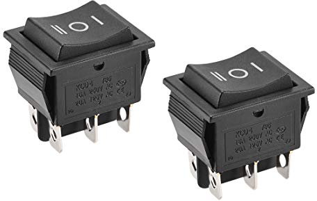 sourcing map 2stk. DPDT Ein/Aus/Ein 3 Position Schnapp Wippschalter Schwarz AC 20A/125V 16A/250V,für Boot,Haushaltsgeräte