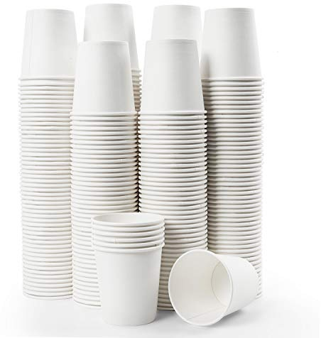 Vumdua 300 Pcs 6 oz Disposable Paper Cups, Hot Cold Beverage Drinking Cup for Coffee, Water, Tea, Juice, Espresso & Cortado (White)
