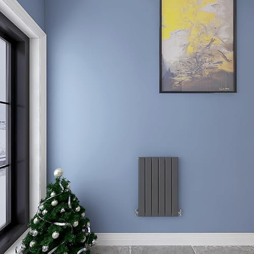 Acezanble∣Horizontal Designer Flat Panel Radiator Anthracite-600x408mm Single Panel Central Heating