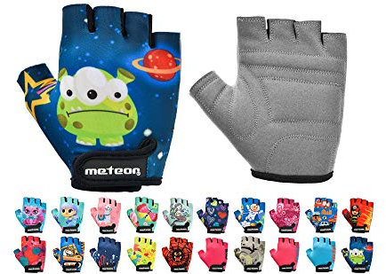 meteor Kinder Fahrradhandschuhe Bike Gel BMX Handschuh Jungen Fahrrad Handschuhe Mädchen radhandschuhe Scooter radhandschuhe Kinder Tretroller Handschuhe Fahr-Rad, Cosmic, JR S