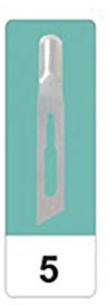 GIMA 22505 Lame Sgorbie in Acciaio al Carbonio, N. 5, Sterili, per Manicure e Pedicure, 50 Lame confezionate in modo singolare