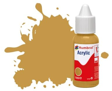 Humbrol DB0093 Acrylic Paint No 93 Desert Yellow,14 ml (Pack of 1) | Matt (14ml), Acrylic Paints for Models, Plastic, Metal, Wood, Glass, Ceramics and More, Touch Up Coat