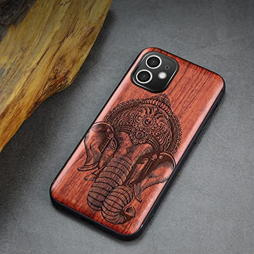 Coque en Bois pour iPhone XR 11 12 Pro Mini 7 8 Plus X XS Max SE 2020 Coque de téléphone Couverture en Bois de Luxe Accessoire en Silicone Coque, Coffre (A119), pour iphone SE 2020