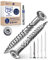Tornillos para terraza 5x50 de acero inoxidable C1 con cabeza lenticular muesca de corte y aletas peladoras para madera, 500 unidades, tornillos Torx 50 mm de largo + 1 broca Torx