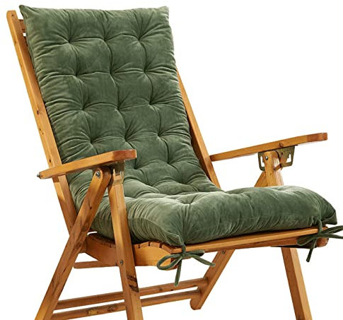 ZPYXBH Auflage Für Gartenliege Aus Samt, Hochlehner Auflagen Sitzauflagen Für Gartenmöbel, Hochlehner Polsterauflage, Hochlehner Auflagen, Polster Atmungsaktive Relaxstuhl Bequeme,Pine Green,47in