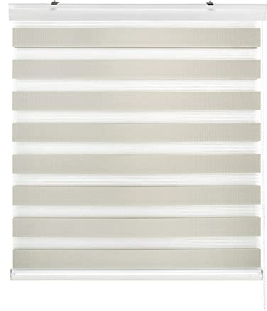 Estoralis | SANSA | Tenda a Rullo Notte e Giorno | Cassonetto in alluminio | Beige | 105 x 255 cm (larghezza/altezza) dimensione del tessuto 102 x 250 cm. | Tende per finestre e porte