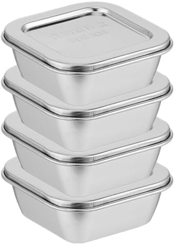 Zerodeko 4 Pack Food Sample Boxes with Lids Food Storage Containers for School Canteen Laboratory University Classroom and Research Institute Use 4.72 in Square 4.50 Cm Deep