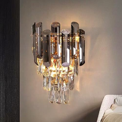 FAZRPIP Wandleuchten, Moderne Kristall-Wandleuchten, luxuriöse Innen-Wandleuchte, K9-Kristall-Wandleuchte, Elegante Wandbeleuchtung für Schlafzimmer, Flur, Wohnzimmer, Spiegel, Nachttischlampe