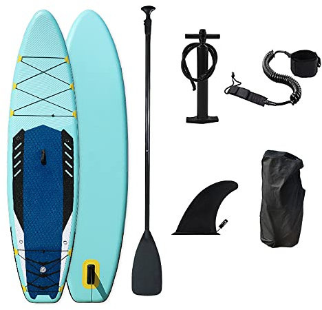 Jemora Aufblasbares Stand-Up-Surfbrett Seaside Beach Wasserski Surfbrett Pulp Board Wassersport Dickes PVC-Surfbrett Paddelbrett Surfbrett