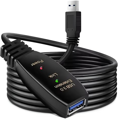 TV xStream 5 Meter (16.4ft) High-Speed USB 3.0 Extension Cable with Signal Amplifier - 5Gbps Data Transfer, 5A Fast Charging, 100% Signal Strength