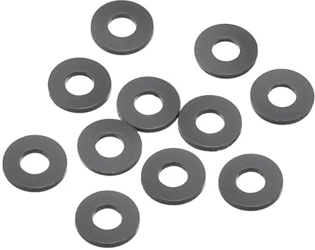 PATIKIL Arandela Plana De Nylon M4, Paquete De 12, DI 4mm DE 9mm Espesor 1mm Anillo De Junta Espaciador De Sellado Para Grifo Tubería Manguera De Agua Perno De Sujeción, Negro