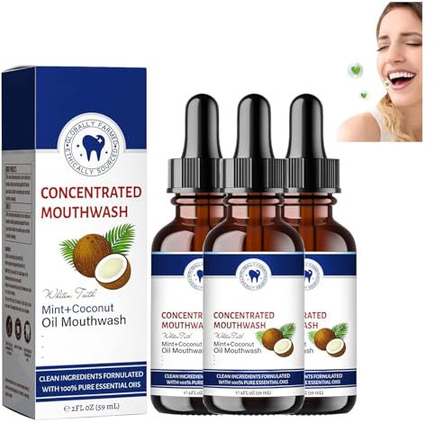 Kokosnuss-Mundspülung mit frischem Öl, konzentriertes Mundwasser, Kokosnussöl-Mundwasser, Kokosöl-Mundwasser, Kokosöl-Pulling, Kokosöl für Zähne, frischer Atem und aufhellende Mundspülung (3)