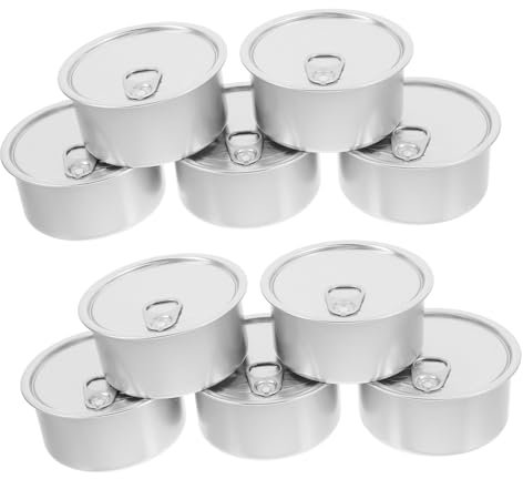 BUGUUYO 10Pezzi Contenitori Vuoti per Tè per Animali Lattine in Alluminio Leggere con Coperchi Facili da Aprire per Conservazione Alimenti e Snack