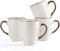 Anmula Juego de 4 tazas de café de cerámica con relieve de 16 oz para café con leche, té, capuchino, cacao y moca. Aptas para microondas y lavavajillas, Color blanco