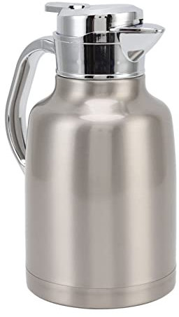 shenruifa Teekanne aus Edelstahl, Isolierte Kaffeekanne, Hotel-Restaurant, Willkommenskanne, Wasserkanne mit Rutschfester Basis für Geschäftsreisen und Roadtrips (Silber)