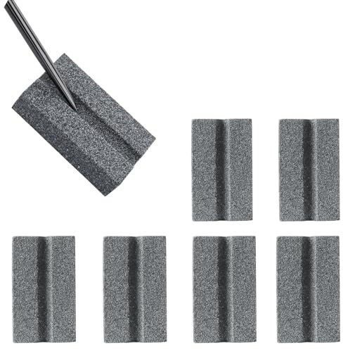 HSUYUN 6 Stück Dart Schleifstein, 25 x15 x 6 mm Schleifstein Dartspitzen, V-Nut Dartnadel-Schleifstein, Graues Dartzubehör, Dartpfeile Spitzer für Schärfen von Steeldartspitzen