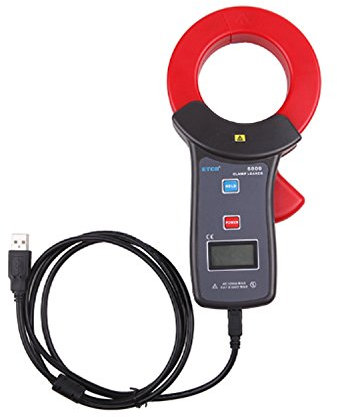 Pince ampèremètre Mesure de courant alternatif, Mesure de fuite, Gamme CA 0.00mA à 1200A, Taille de mâchoire Diamètre 68mm avec interface USB Fonction de téléchargement de données Stockage de données