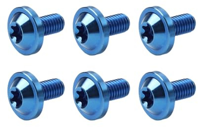 YFUK 6 Stück M5*20mm Titanlegierung Linsenkopf Torxschraube Flachrundschrauben Blau
