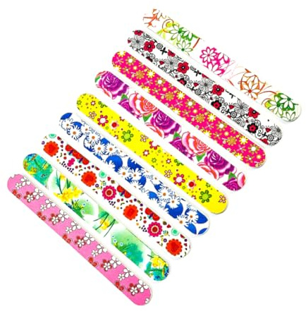 PACKOVE 30stücke Nagelpflege-set mit Bedruckten Nagelfeilen Nagelpufferfeilen und Nagelfeilen für Maniküre Professionelle Schleiffeilen für Glatte Nageloberfläche Robust Zufällige Farbe