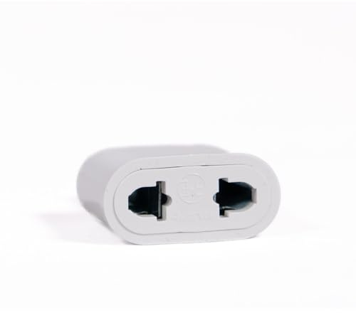 Adaptador de Clavija Europea a Americana 10A 250V Blanca Enchufe de Viaje Compacto Ideal para EE. UU., Canadá, Japón