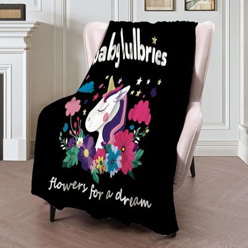 Kuscheldecke Flauschig - Cartoon-Pferd Wolldecke & Flanell Fleecedecke, Babywiege-Stil Sofadecke, Weiche Warme Kuscheldecken für Zimmer Deko, Schwarz-130x150cm