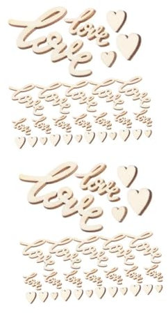 HOMSFOU 2 Set Adoro I Trucioli Di Legno Di Grandi Dimensioni Ritagliare Reception Salutare Favore Posto Patata Fritta Contento Allegro Assortito Nozze Patatine Chiusura Beige 100 Pezzi * 2