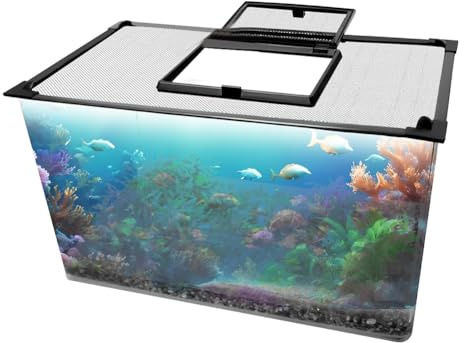 Fobufue DIY Magnetic Aquarium Lid Fish Tank Hood Top Cover Anti-Jumping Net Cover Mesh to Protect Fish Jumping Out of Fish Tan
