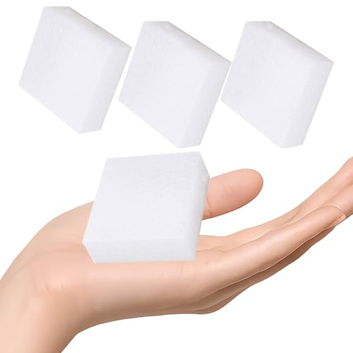 HOMOBABE Almohadillas para Fieltrar Aguja 4 Piezas, Tapete de Espuma Blanca de 15x15x5 Cm, Cojín de Fieltro de Lana para Manualidades DIY y Trabajo de Costura