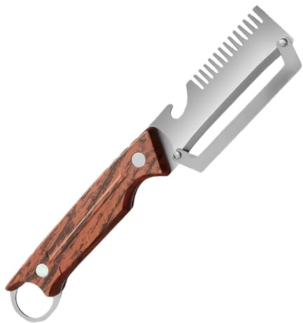 Coltello multifunzione cucina, 2 In 1 pelapatate julienne con apribottiglie, coltello taglia verdure julienne con manico in legno, Le pale allargate raddoppiano l'efficienza, Per Carot zucche Patata