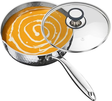 Bsbkoj Cacerola con Tapa,Antiaderente Con Tapa, Asa Y Vertedor,Olla vaporera para cocinar | Cocinar, Freír, Cocción Lenta, Hervir, Sopas, Comidas Saludables, Compatible Con Inducción
