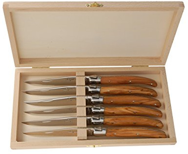 Laguiole Jean Dubost 98/13730 Coffret 6 Couteaux Table Bois D'Olivier