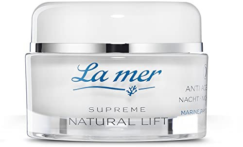 La mer Supreme Natural Lift Cream natt – ansiktskräm för natten – starkt utjämnande och åtstramande nattkräm – minskar rynkdjupet och förbättrar hudstrukturen – 50 ml