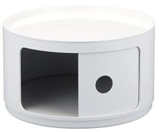 Kartell Componibili Contenitore Elemento tondo, ABS, Bianco, 42 x 42 x 23 cm, Basso