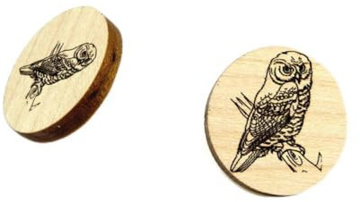 NaturSchatulle Holzohrringe Gravur Eule I Holzschmuck Holz Ohrringe 925 Sterling Silber natürliche Ohrschmuck Ohrstecker Damen Ahorn